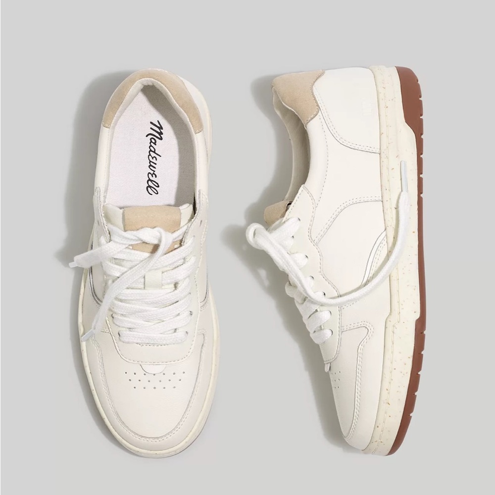 Madewell Court Sneakers in White Leather.